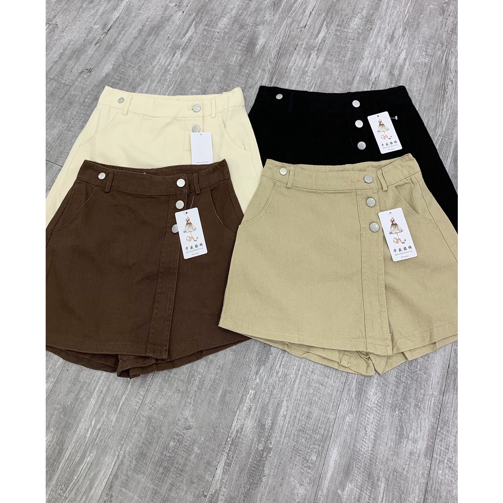 Chân váy thô Vạt lệch 3 khuy hàng Quảng Châu
