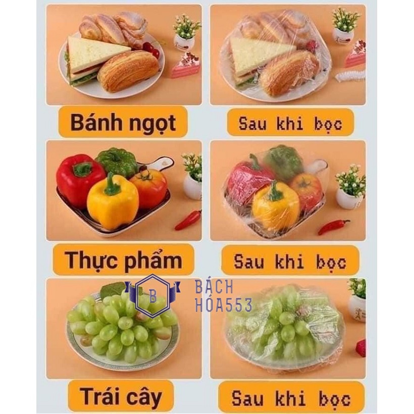 Túi 100 màng bọc thực phẩm đa năng có chun có dãn họa tiết gấu