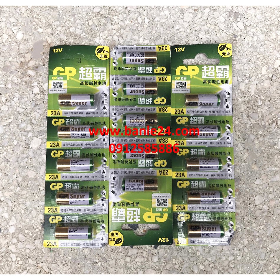 Vỉ 5 viên pin 12v 23A /12v 27A hãng GP dùng cho chuông cửa, điều khiển cửa cuốn, thiết bị chống trộm