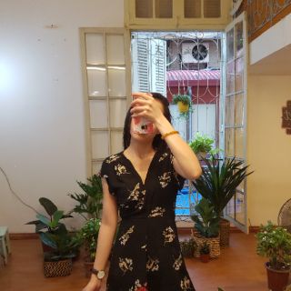 Váy wrap đắp vạt chéo hoa