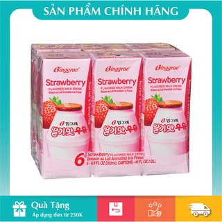 Sữa dâu binggrae lốc 6 hộp