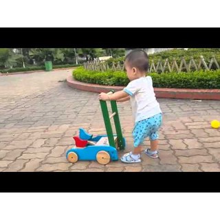 Xe tập đi gỗ 3 con gà
