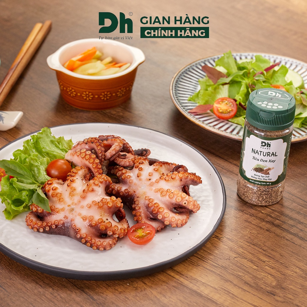 NEW Combo hộp gia vị tự nhiên Natural Dh Foods: Ớt bột Hàn Quốc, tiêu đen xay, bột gừng, nghệ, tỏi