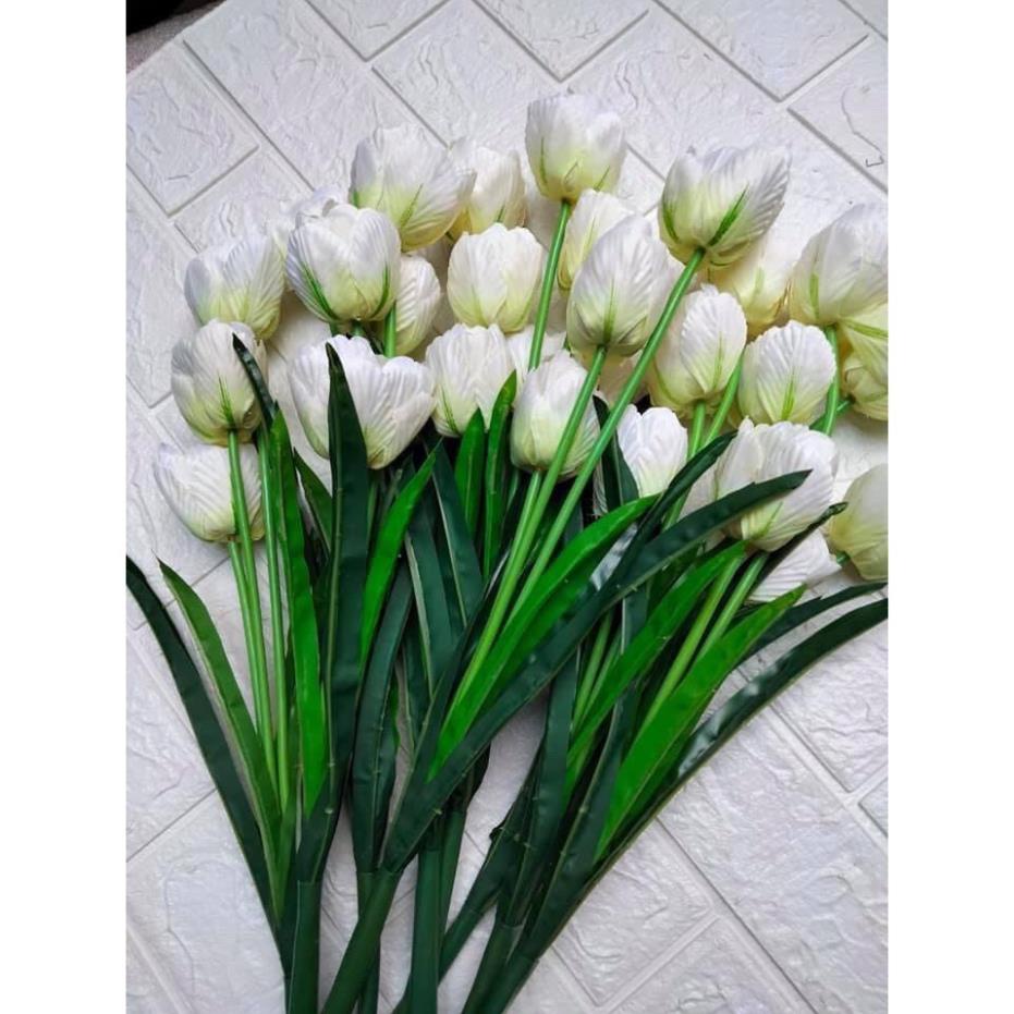 Hoa tulip giả- Hoa Tu Lip cành 3 bông trang trí decor