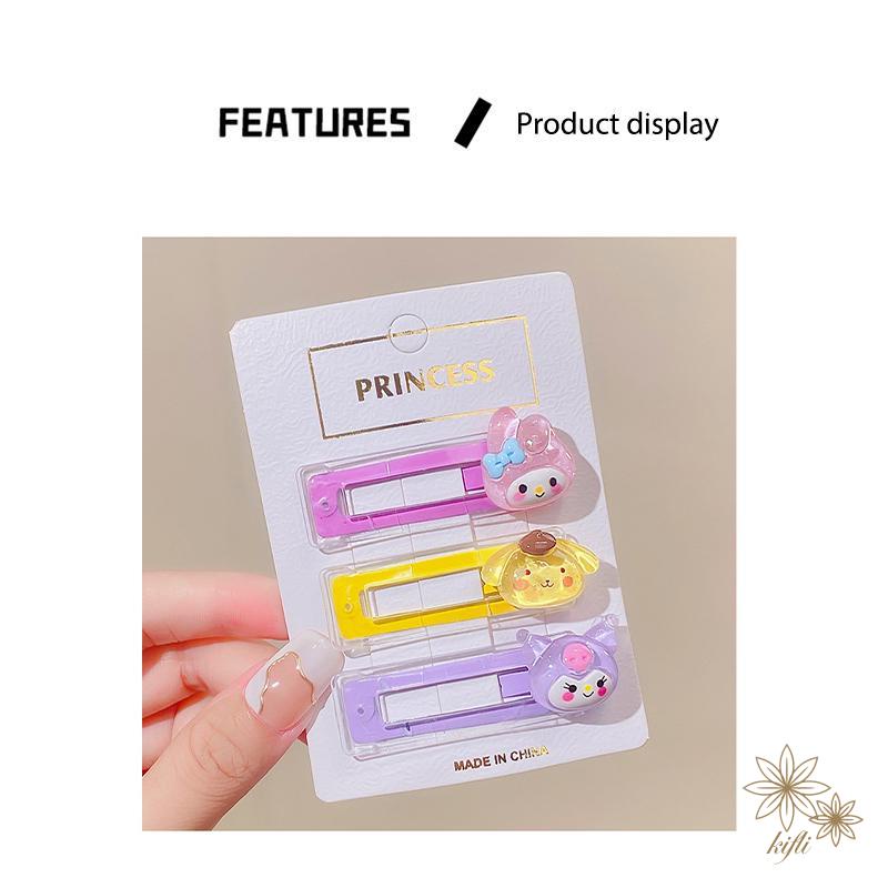 【kifli】Kẹp Tóc Mái Bên Họa Tiết Hoạt Hình Sanrio Ngọt Ngào Dễ Thương Phong Cách Hàn Quốc Cho Bé Gái