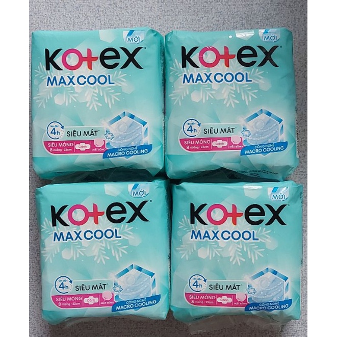 Băng vệ sinh Kotex max cool siêu mỏng cánh 23cm 8 miếng