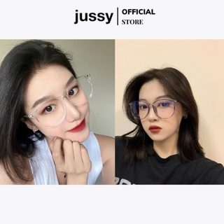 Mắt Kính Nữ Gọng Tròn Jussy House Kính Mát Giả Cận Mảnh Che Bụi, Chống Bức Xạ, Ngoài Trời Nắng Hiệu Quả 2 Màu Hot Trend