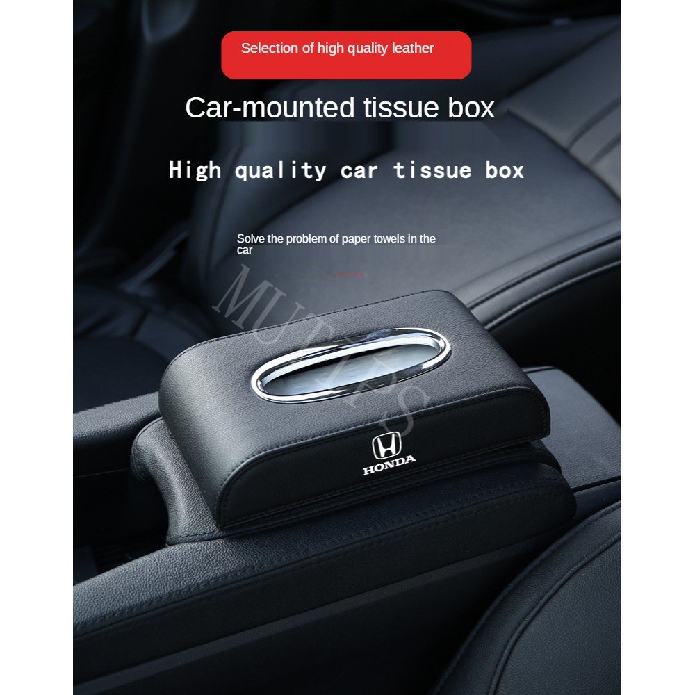 Hộp Đựng Khăn Giấy Bằng Da Cao Cấp Cho Xe Hơi Honda Civic Accord Jazz Freed Brio City CRV HRV BRV
