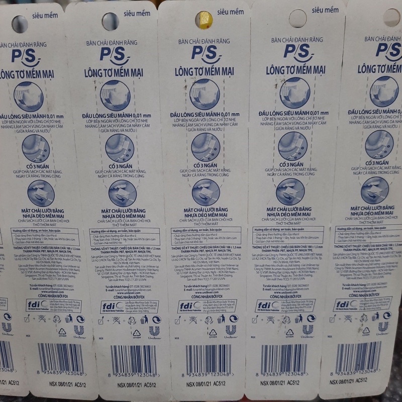 LỐC 6 CÂY P/S Bàn Chải Lông Tơ Mềm Mại Sạch Hiệu Quả