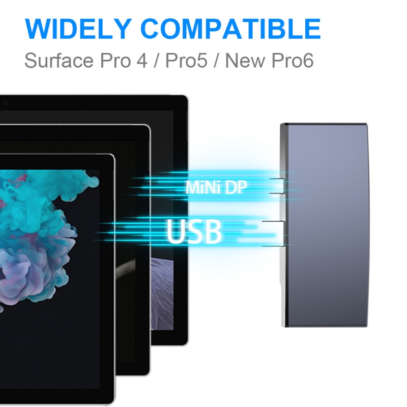 Thiết bị mở rộng Rocketek USB 3.0 Hub tương thích HDMI 4K 5Gbps cho Surface Pro 4/5/6