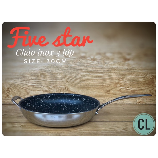 CHẢO FIVESTAR 3 LỚP 30CM -ĐUN TỪ