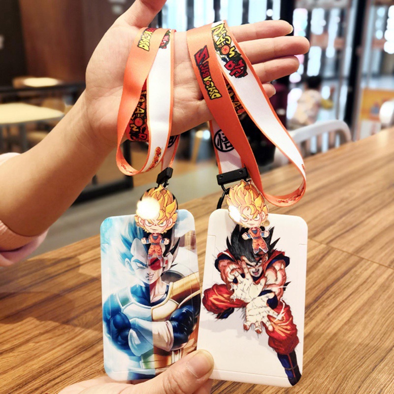 1 Bộ Dây Đeo Thẻ ID / Thẻ ID / Móc Khóa Hình Anime goku Và Vegeta