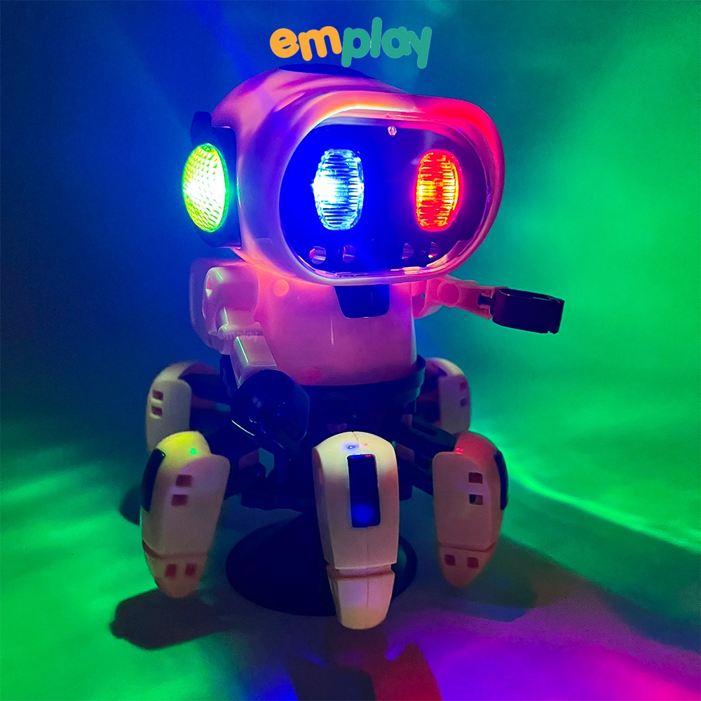 Robot vũ trụ 6 chân cao cấp mới lạ Emplay có đèn led hấp dẫn di chuyển theo nhạc sôi động chất liệu nhựa an toàn cho bé