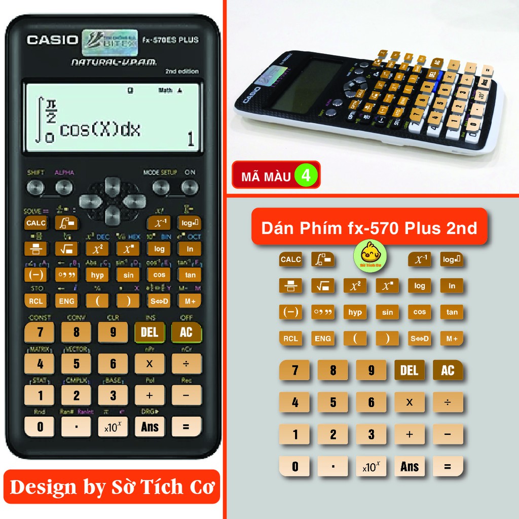 Dán Bàn Phím FX570 Edition Thế hệ 2 - Miếng decal dán bàn phím máy tính casio nhiều màu sắc MSP: Phim2nd