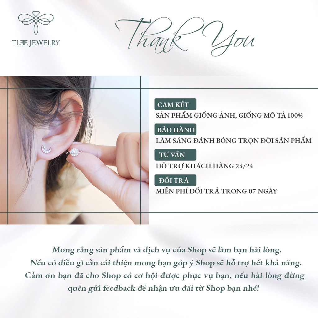 Khuyên tai bạc nữ TLEE Galaxy mini nạm đá xinh xắn NCJ B0157