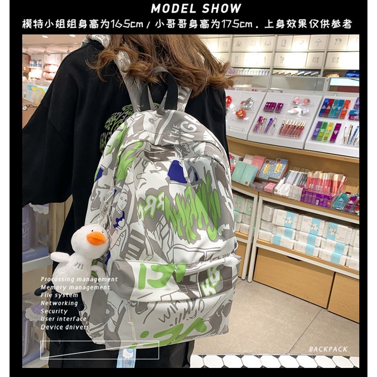 Balo Thời Trang Nam Nữ Ulzzang Teen Thể Thao Túi Cặp Xách Đi Học, Đi Chơi Du Lịch Đeo Vai Mẫu Loang 2022