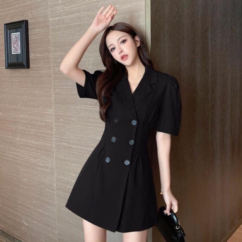 Đầm vest 6 nút 2 màu