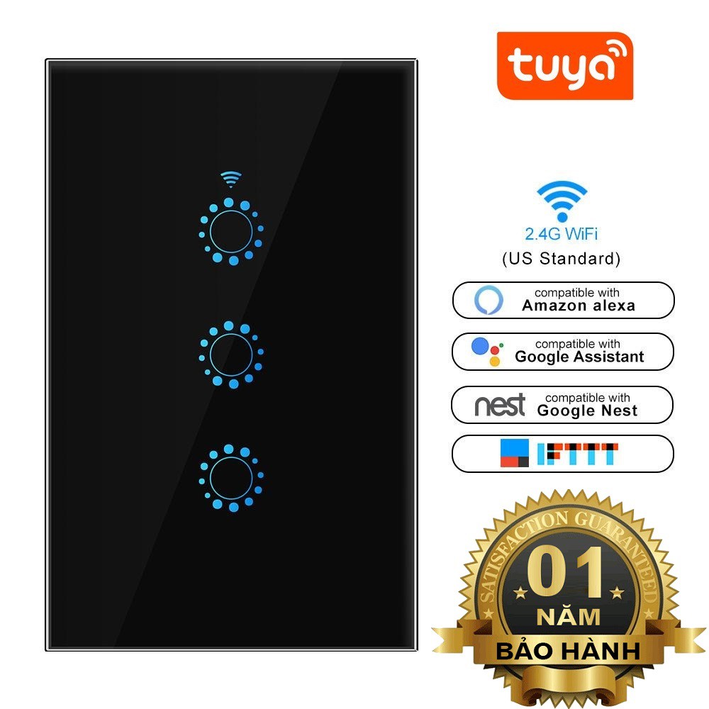 Công tắc cảm ứng thông minh wifi Tuya cao cấp King Art