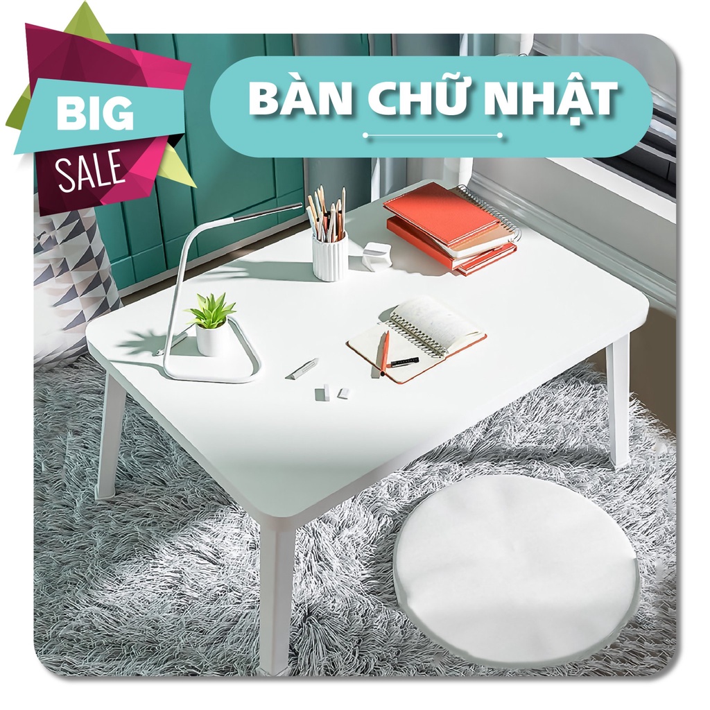 Bàn học gấp gọn ngồi bệt, bàn chân nhựa cứng 40x60cm mặt gỗ MDF loại đẹp chắc chắn