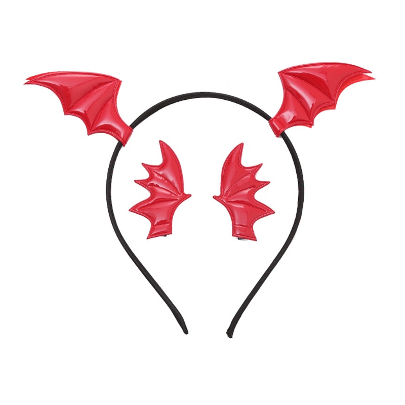 Set Kẹp Tóc + Băng Đô Cài Tóc Hình Cánh Dơi / Ác Quỷ Độc Đáo Cho Dịp