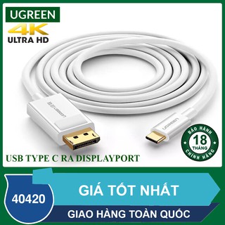 Cáp chuyển đổi USB type-C sang Displayport hỗ trợ 4K full HD - Usb typec to Displayport Ugreen 40420
