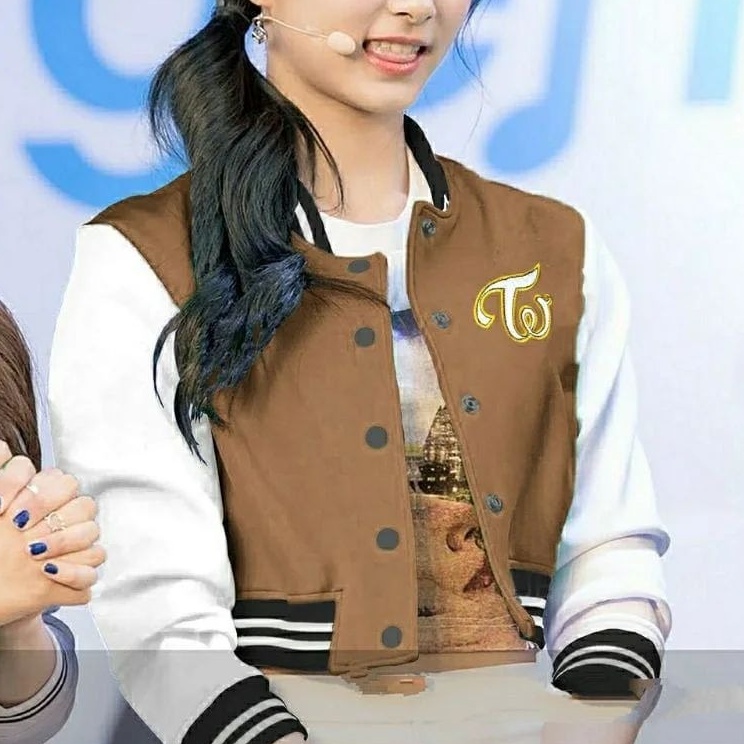 Mvp - Áo Khoác Bóng Chày Croptop - Thời Trang Nữ Twice