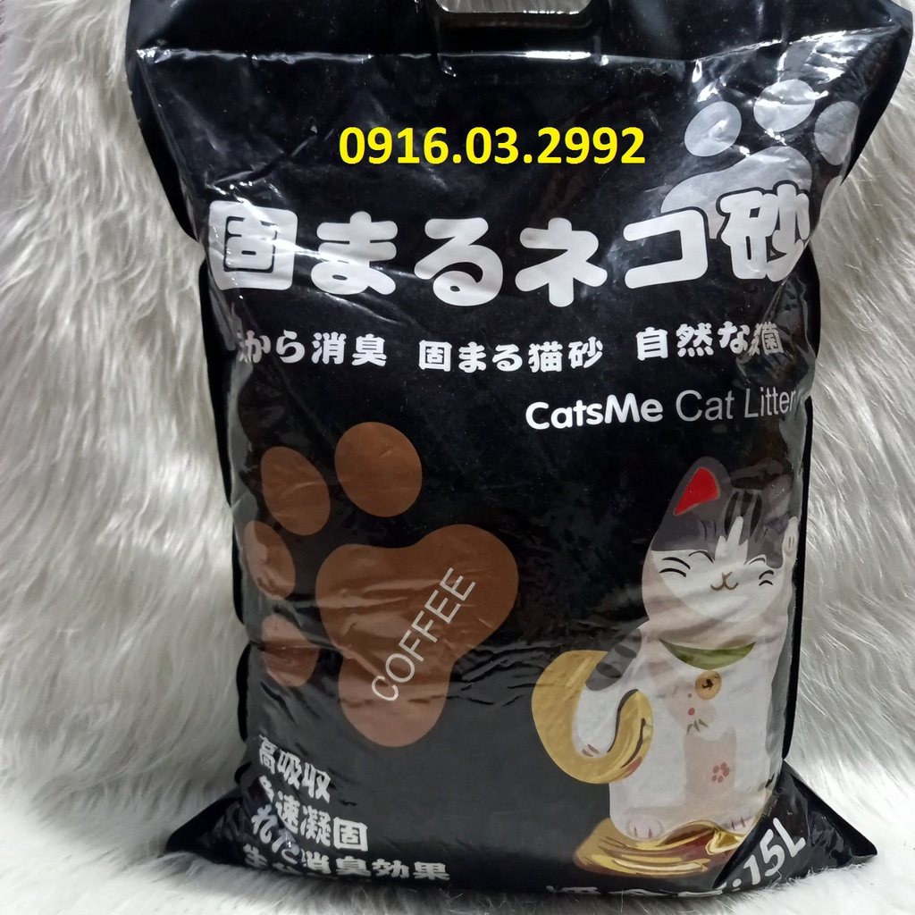 Cát vệ sinh cho mèo 15L, Cát vệ sinh khử mùi vón cục Catsme 15L