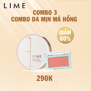 Combo da mịn má hồng phấn má hồng đa năng lime color & face single blusher +cushion pink 25g
