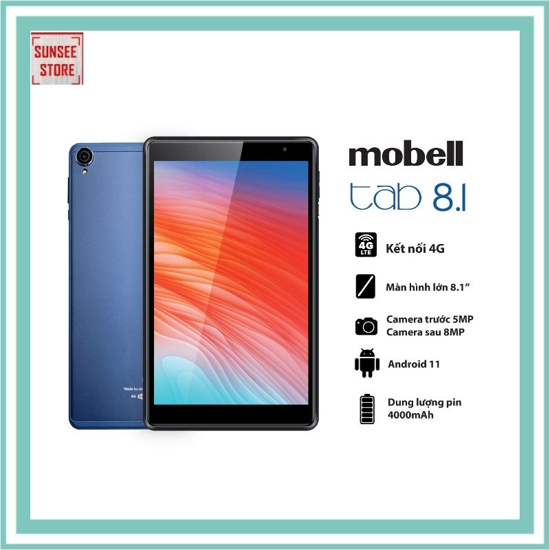 Máy Tính Bảng mobell Tab 8.1 Android 11 4G+WIFI RAM 2G