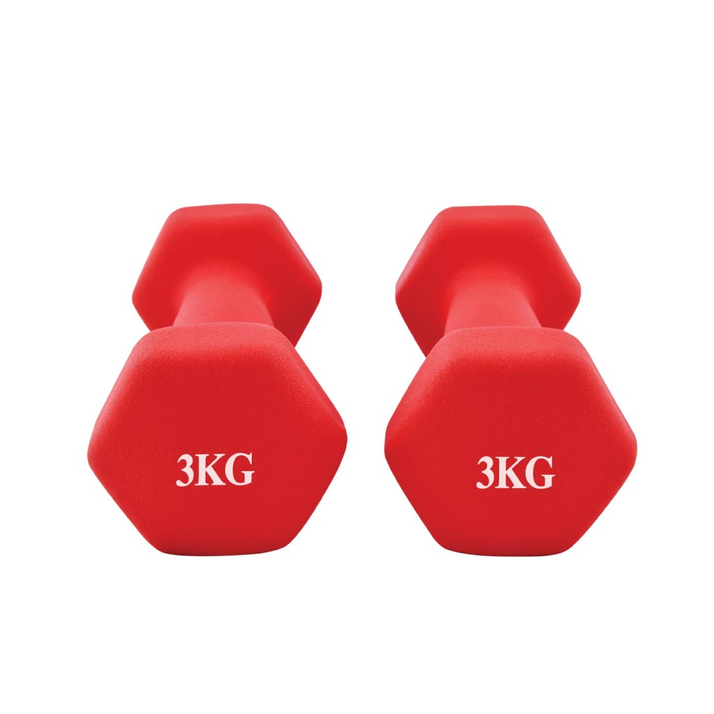 CHAIR19 Dum - Cặp tạ tay 3KG RED cao cấp sắt đặc bọc nhám tập Gym