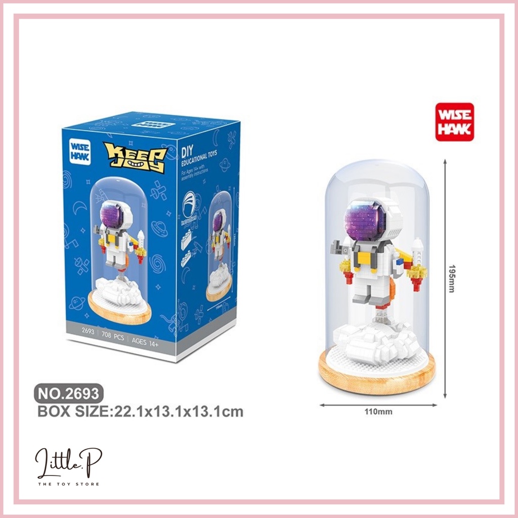 Lego Nanoblock - Đồ chơi lắp rắp mô hình 3D Decor Phi hành gia phiên bản lồng kính