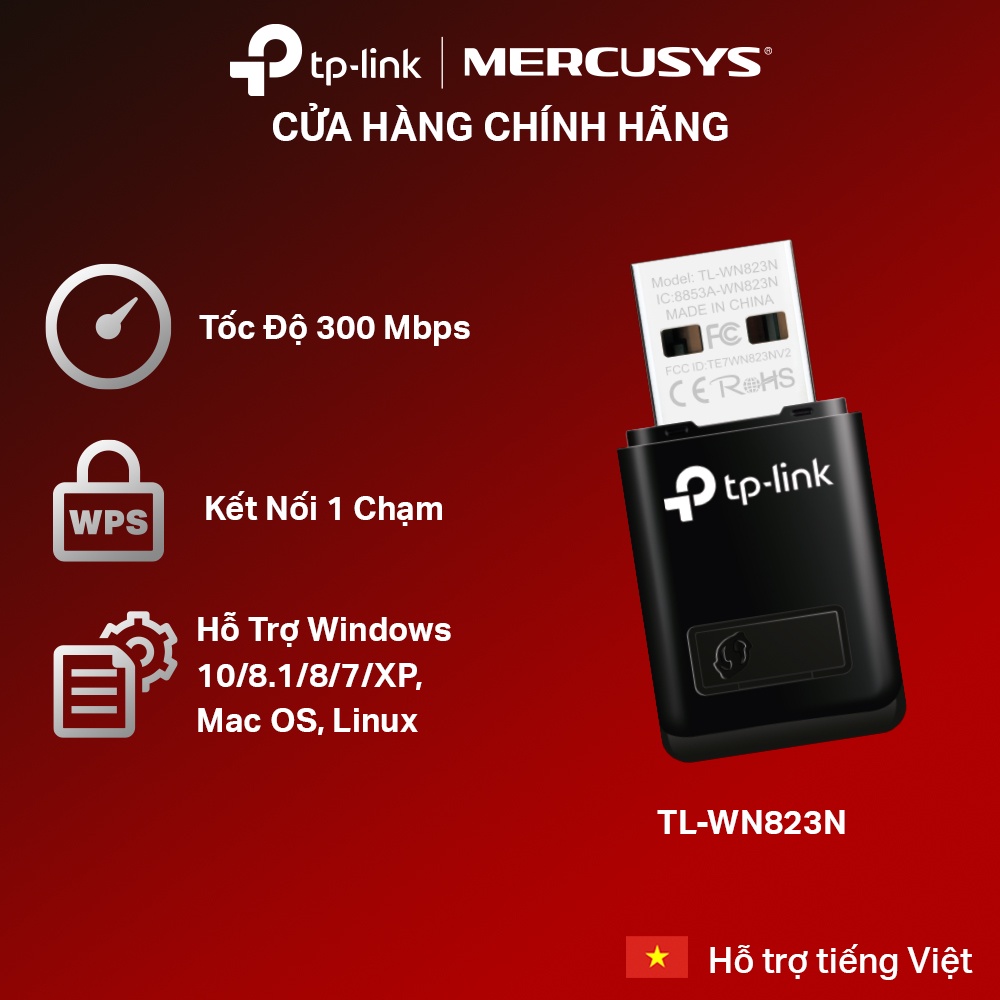 Bộ Chuyển Đổi USB Wifi TP-Link TL-WN823N Chuẩn N 300Mbps