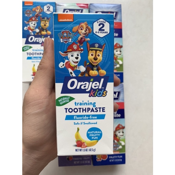 Kem đánh răng Orajel Training Toothpaste nuốt được cho trẻ em 42,5g