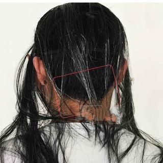 Mặt nạ ma hóa trang mắt đỏ tóc dài đen cho ngày halloween