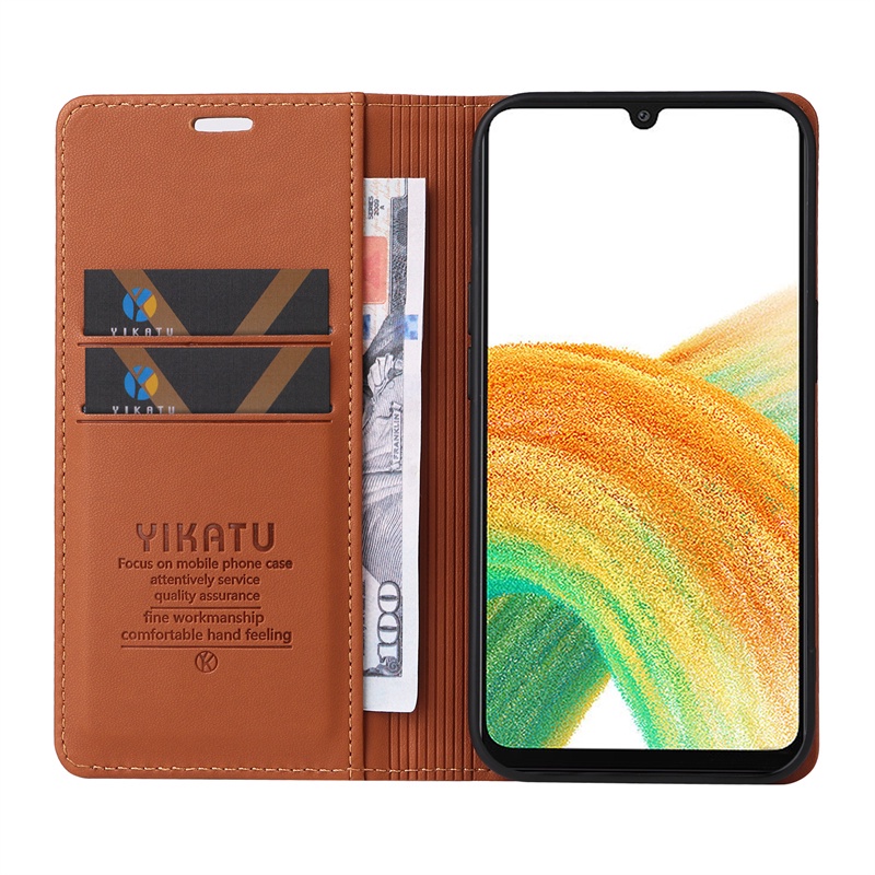 Ốp Điện Thoại Da PU Nắp Gập Từ Tính Kiểu Ví Sang Trọng Kèm Ngăn Đựng Thẻ Cho Samsung Galaxy A73 A53 A33 A23 A13 M23 F23 M33 M53 5G A13 4G