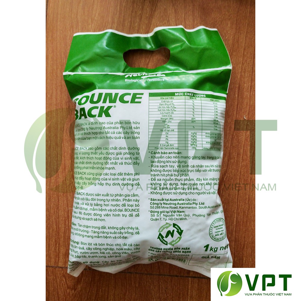 Gói 1kg PHÂN hữu cơ DYNAMIC ÚC cao cấp - BOUNCE BACK