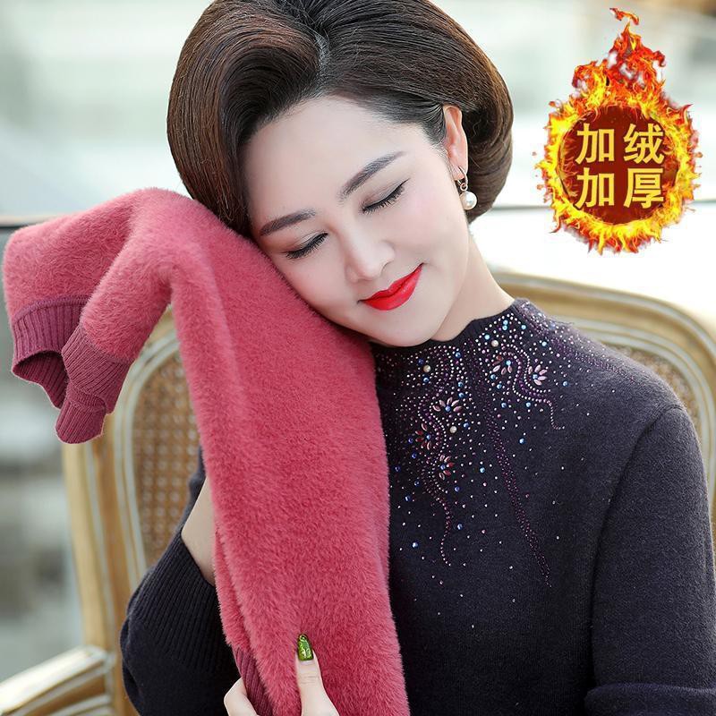 ⊕❁☒Kiểu ngoại quốc Mẹ Thích mặc áo len dày đặc, đặc tuổi trung niên. Quần cỡ lớn niên, của người già.