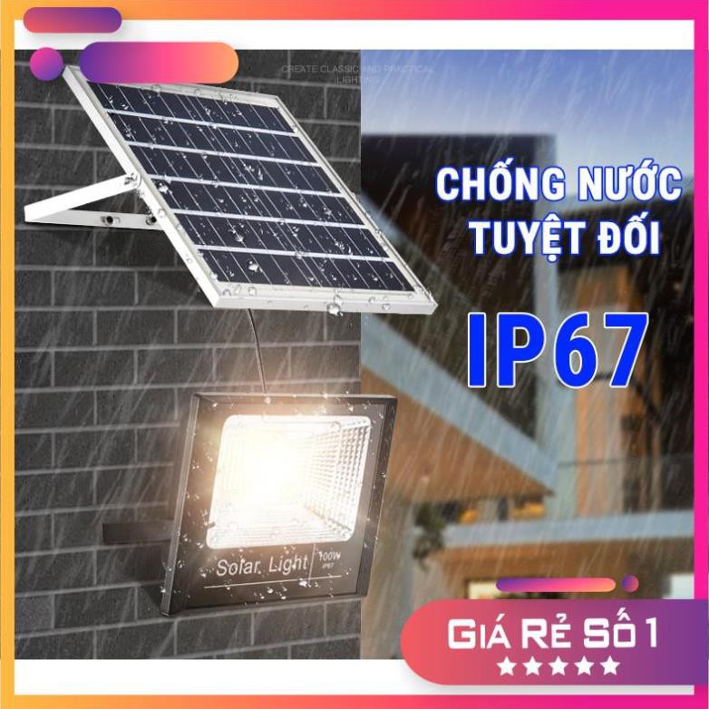 Đèn Led Siêu Bền Đèn pha năng lượng mặt trời 100w sáng mạnh, pin lâu - Tấm pin rời dây nối 5m và kèm remote điều khiển