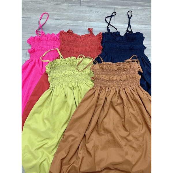 BIGSIZE Đầm 2 dây nhún ngực 55-95kg