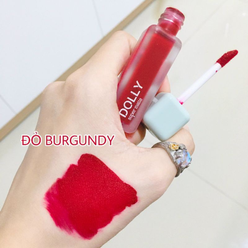 &lt;Đỏ Burgundy&gt;Son dolly super matte màu Đỏ Burgundy-màu hót