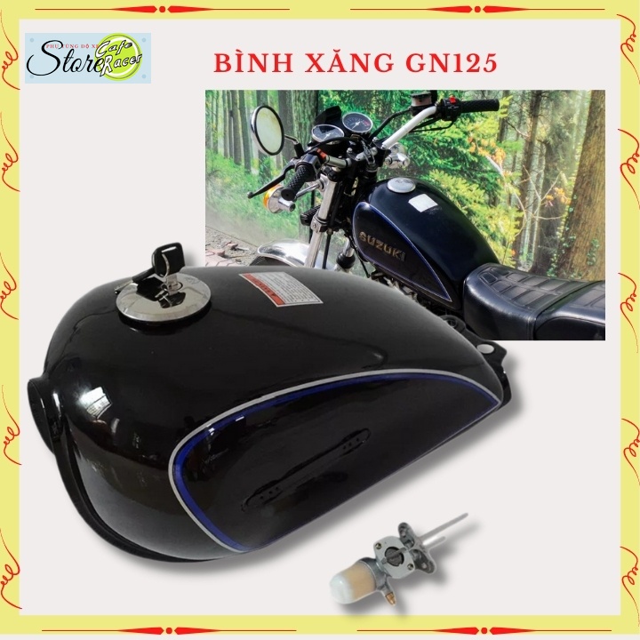 Bình xăng GN125, thùng xăng lớn độ CAFE RACER, dung tích hơn 6 lít, sơn tĩnh điện sẵn