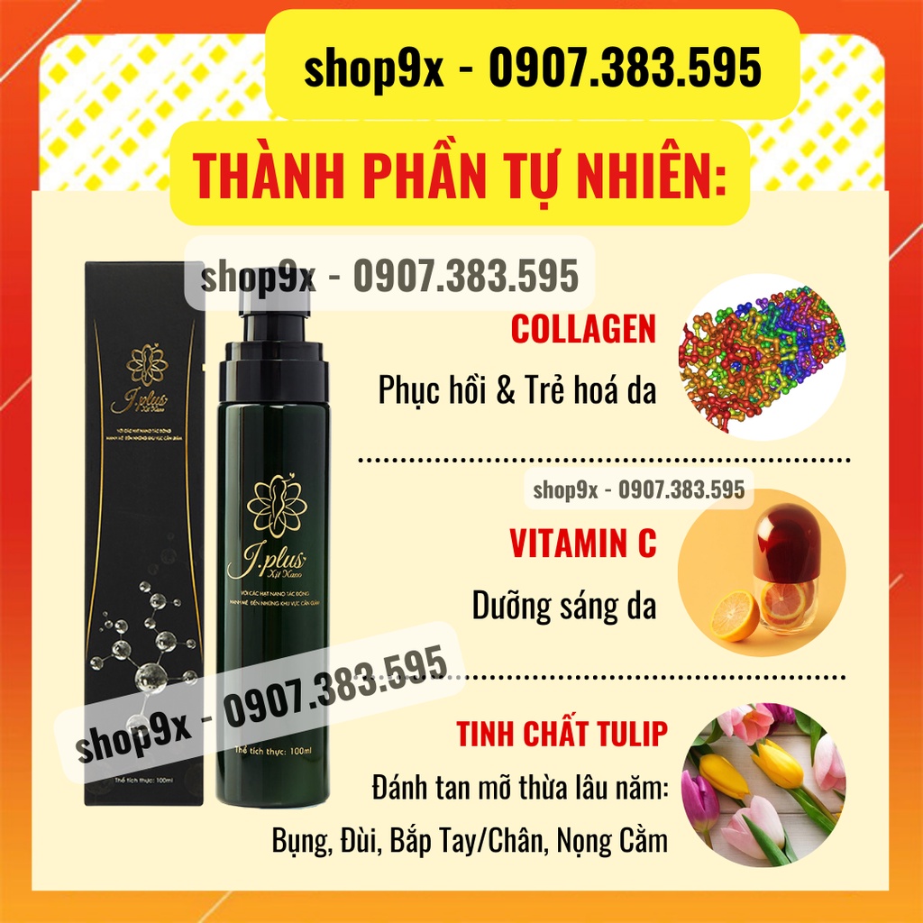 Xịt Giảm Mỡ Jplus Nano Đan Trường - Giảm Mỡ Bụng Đùi Bắp Tay Chân 100ml Chính Hãng // Shop9X HCM // Freeship