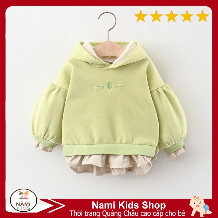 [173:D2] Áo hoodie cá tính cho bé chất cotton lót lông tay phồng hàng Quảng Châu cao cấp...