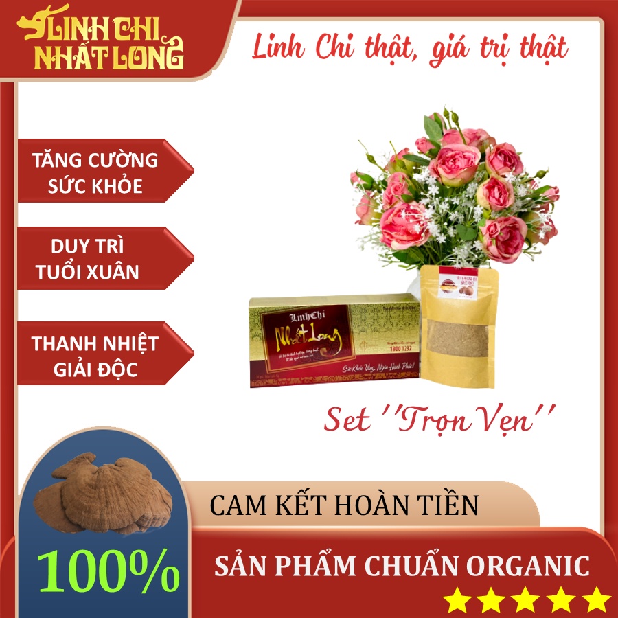 Set Quà Tặng Sinh Nhật Vì Sức Khỏe- Set Quà Trọn Vẹn - Cao Khô Linh Chi Và Bột Quả Thể Linh Chi Khô Chính Hãng Nhất Long