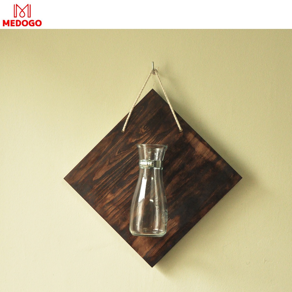KHUNG GỖ TREO TƯỜNG TRỒNG CÂY THỦY SINH LỌ HOA THỦY TINH, BẢNG GỖ TREO TƯỜNG DECOR TRANG TRÍ NHÀ CỬA BAN CÔNG HÌNH VUÔNG