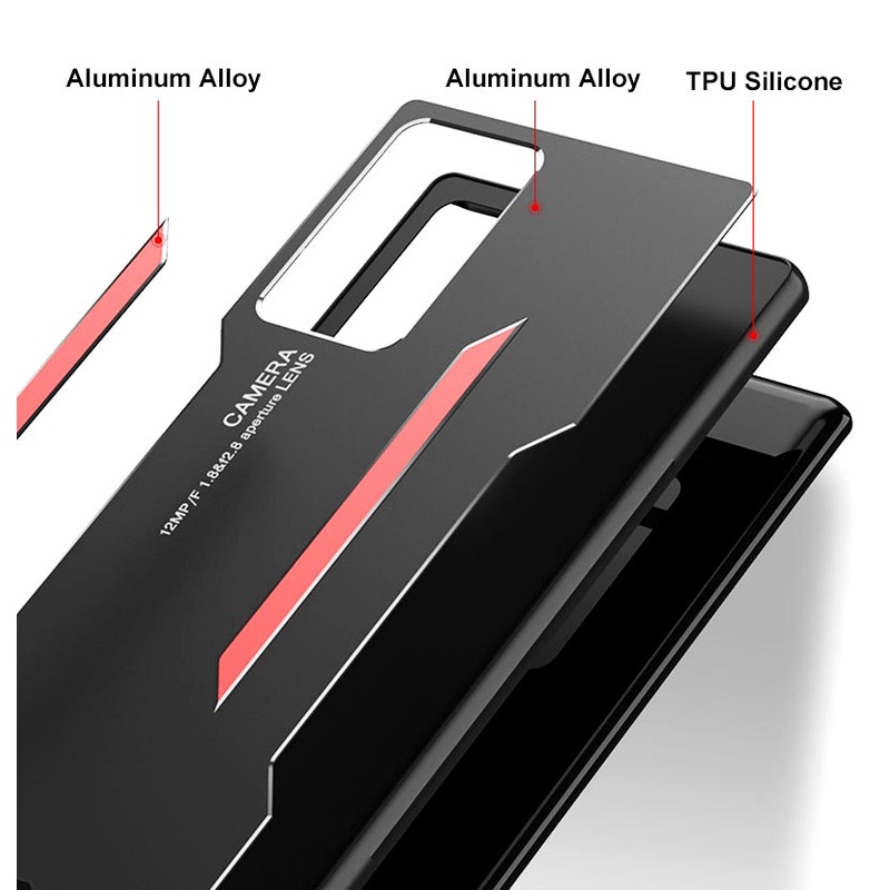 Ốp điện thoại viền nhôm mềm chống sốc cho Samsung Galaxy Note 20 Ultra 5G Galaxy Note 8 9 10/Note 10+ 5G
