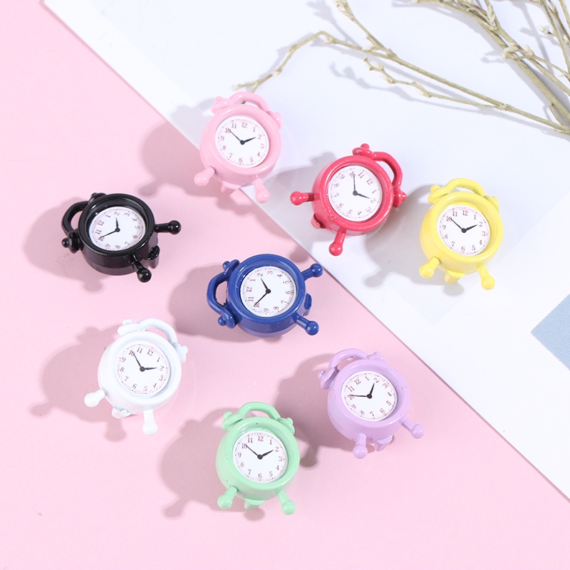 Bộ 2 Đồng Hồ Báo Thức Mini Bằng Kim Loại Trang Trí Nhà Cửa