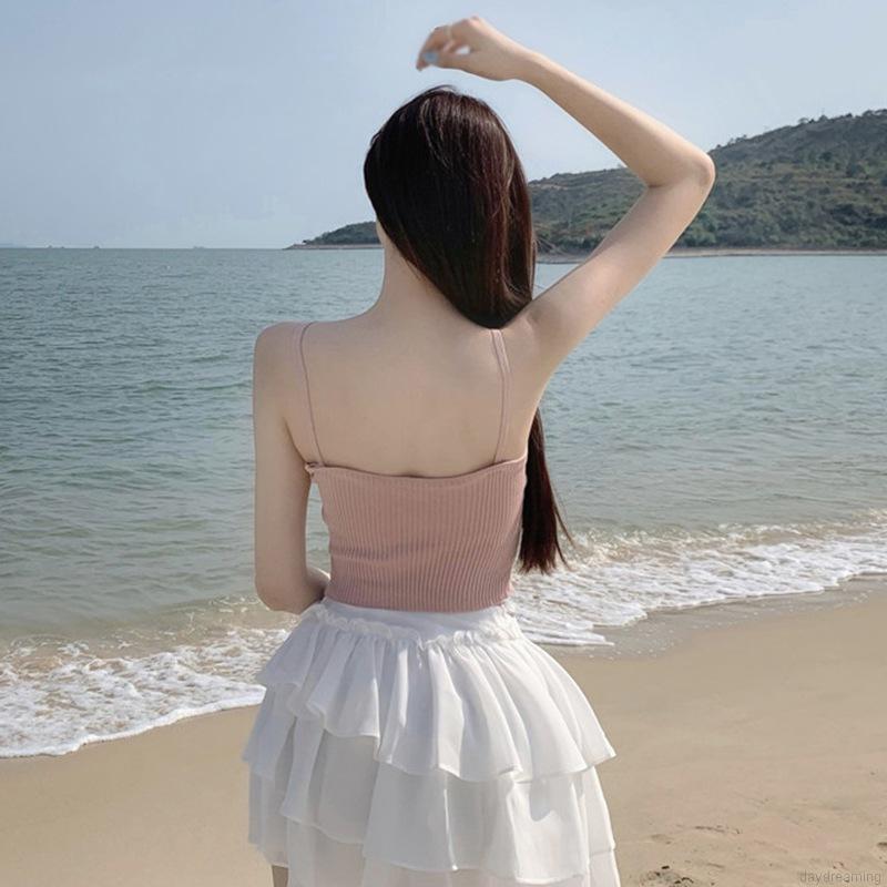Áo Tank Top Dệt Kim Thiết Kế Cổ Chữ V Quyến Rũ