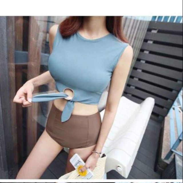 (có sẵn) set bikini 2 mảnh croptop