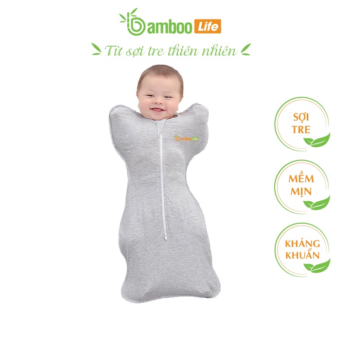 Nhộng chũn cho bé từ sợi tre Bamboo Life BL069 giúp trẻ ngủ ngon giấc an toàn kháng khuẩn